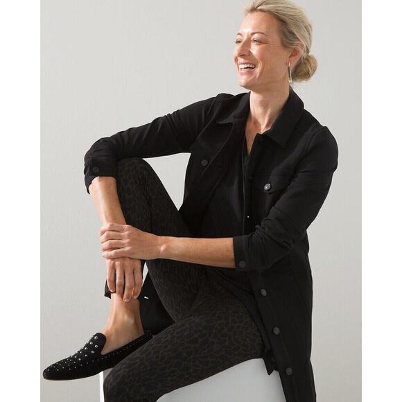 Chico’s Cheetah Print Tailored Ponte Leggings SZ 2/12 - Picture 2 of 8